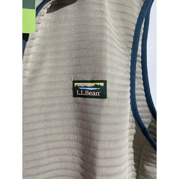 NWT LL Bean Vest Mens L Tall Tan Blue Airlight Slightly Fitted Outdoor Hiking - Picture 5 of 10